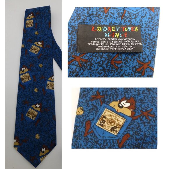 Looney Tunes Vintage 1995 Tasmanian Devil Tie - Picture 1 of 7